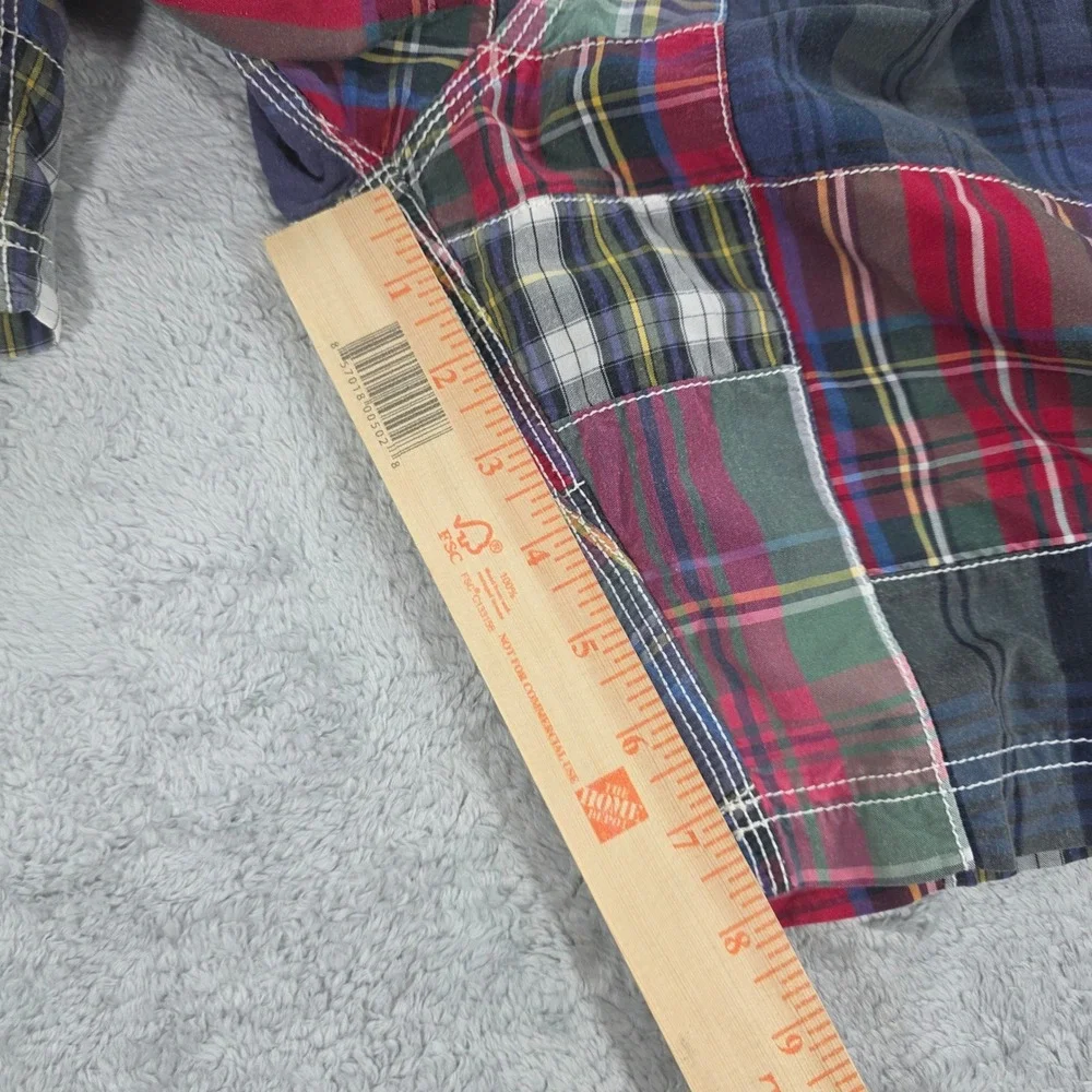 J.Crew Patchwork Plaid Board Shorts Multicolor 33 Mens Beachwear Madras Surf